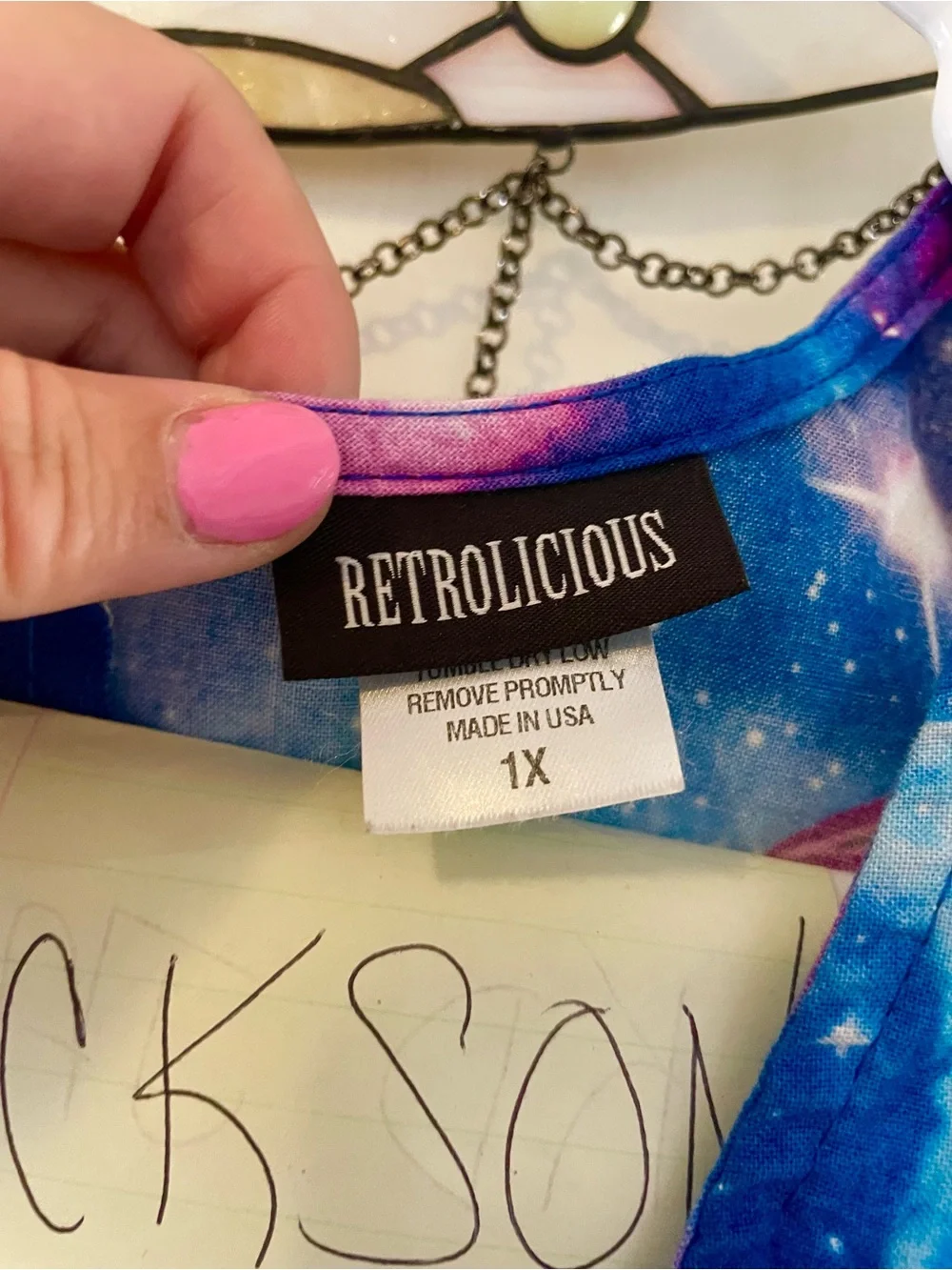 Retrolicious Galaxy UFO Print Dress in Blue & Purple
